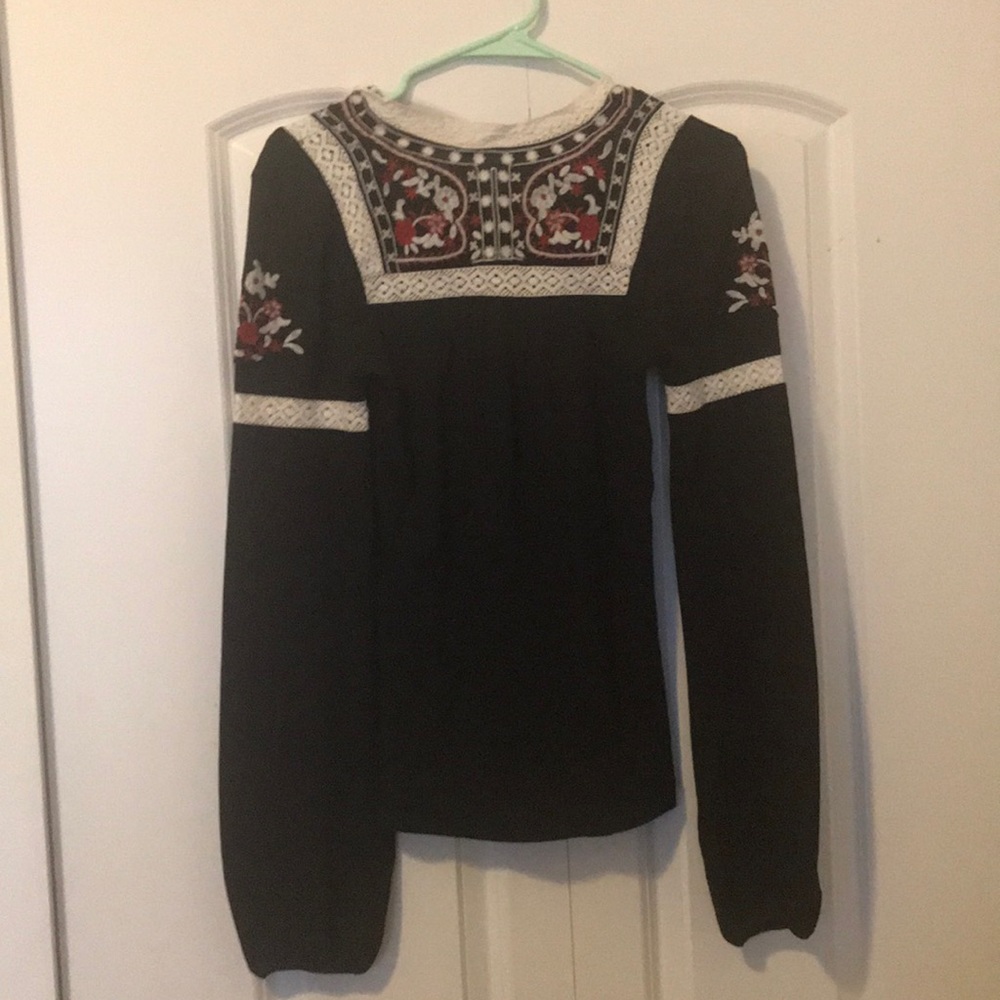 Free People peasant top with puff sleeves